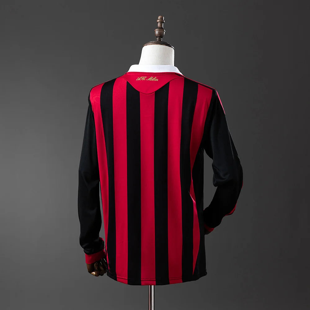 AC Milan 09/10 Home Adult's Long Sleeve Jersey- Retro