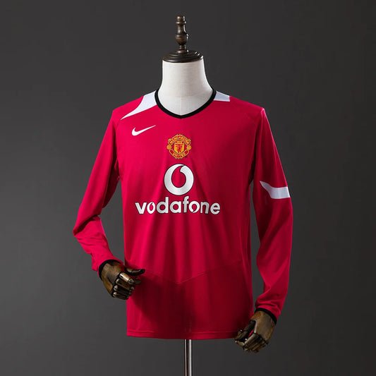 Manchester United 04/05 Home Adult's Long Sleeve Jersey- Retro