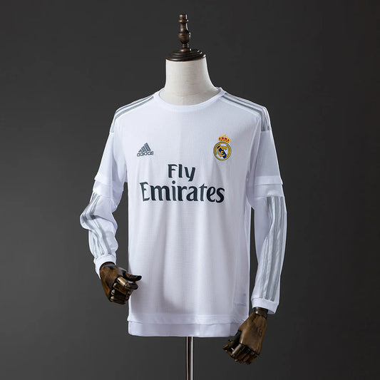 Real Madrid 15/16 Home Adult's Long Sleeve Jersey- Retro
