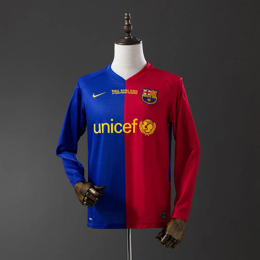 Barcelona 08/09 Home UCL Final Adult's Long Sleeve Jersey- Retro