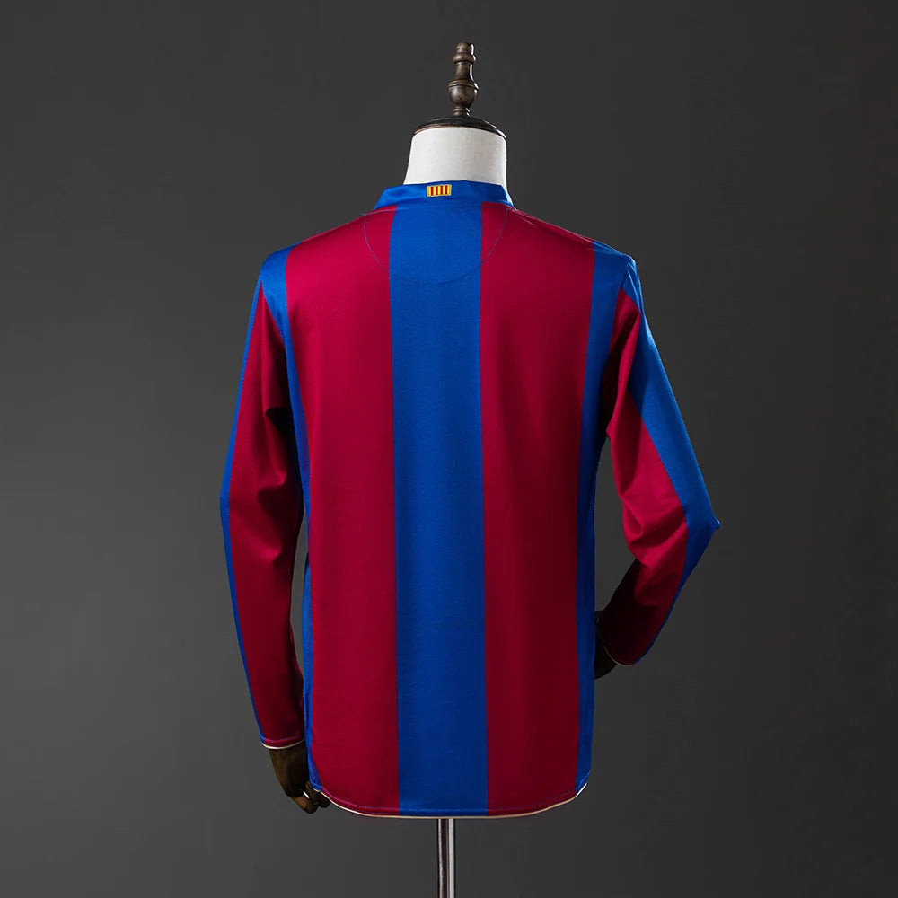 Barcelona 07/08 Home Adult's Long Sleeve Jersey- Retro