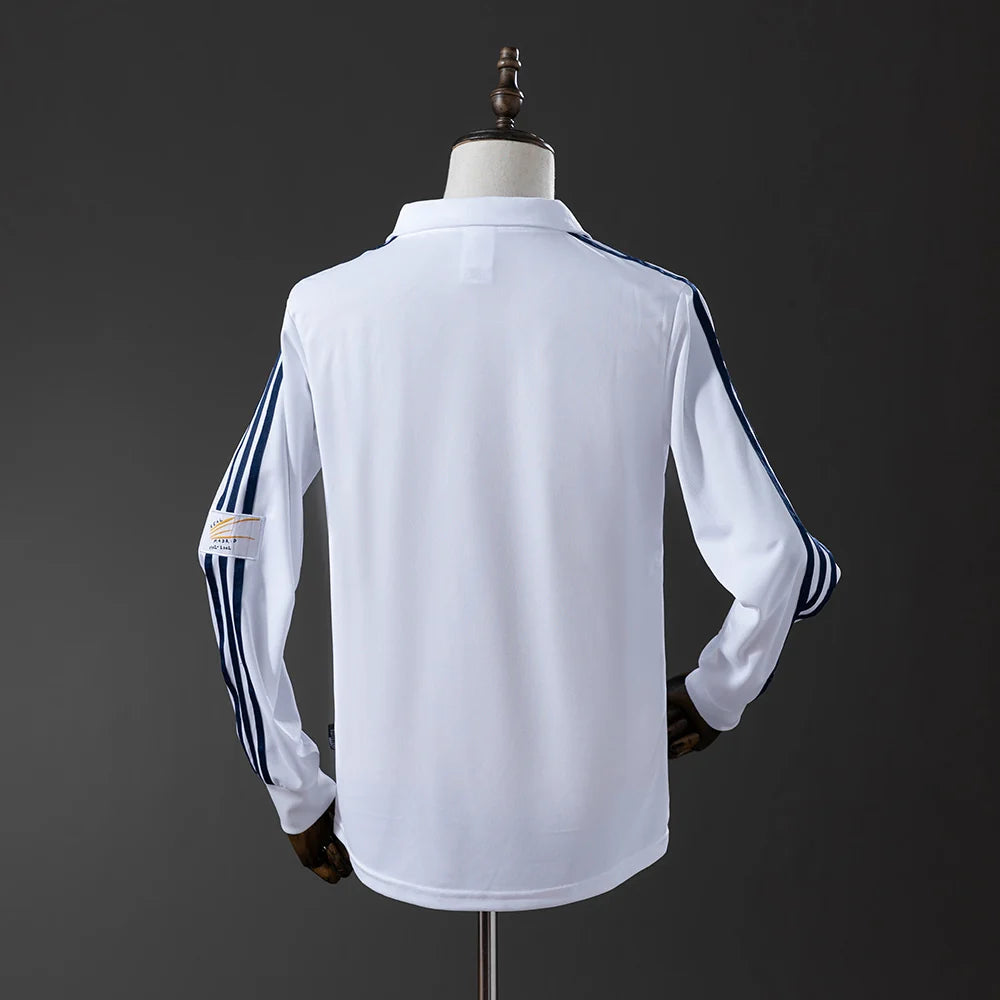 Real Madrid 01/02 Home Adult's Long Sleeve Jersey- Retro