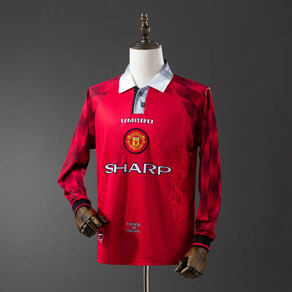 Manchester United 96/98 Home Adult's Long Sleeve Jersey- Retro