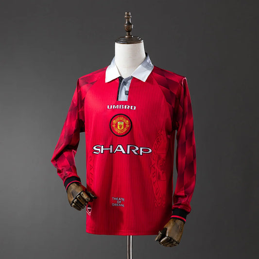 Manchester United 96/98 Home Adult's Long Sleeve Jersey- Retro