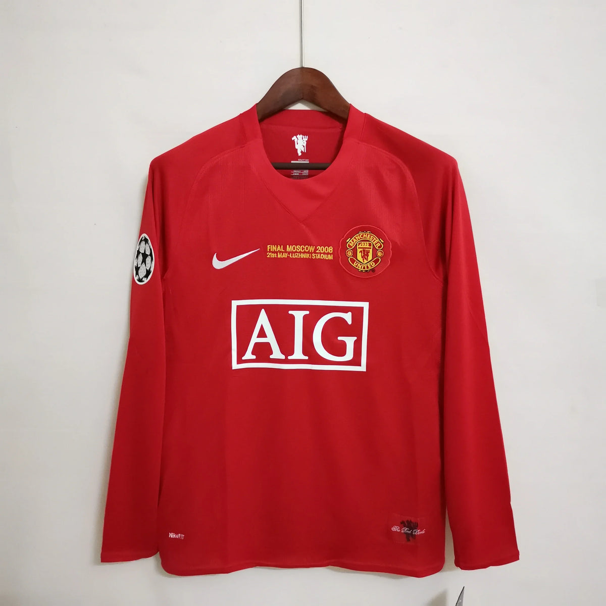 Manchester United 07/08 Home UCL Final Adult's Long Sleeve Jersey- Retro
