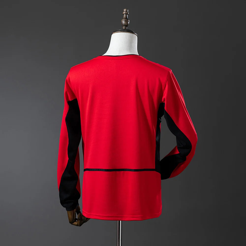 Manchester United 02/04 Home Adult's Long Sleeve Jersey- Retro
