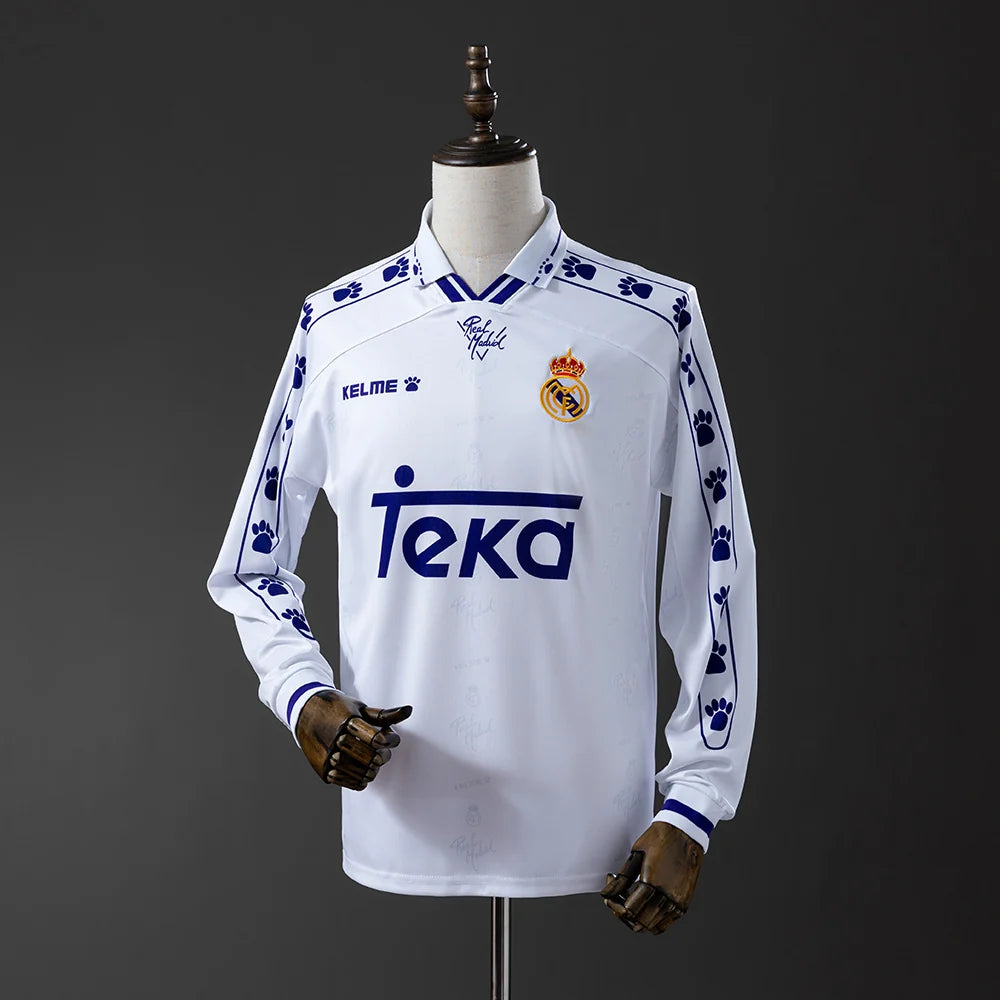 Real Madrid 94/95 Adult's Long Sleeve Jersey- Retro