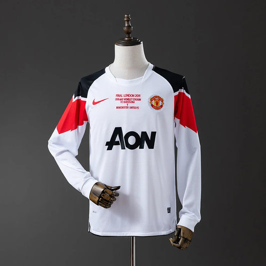 Manchester United 10/11 Away UCL Final Adult 's Long Sleeve Jersey- Retro