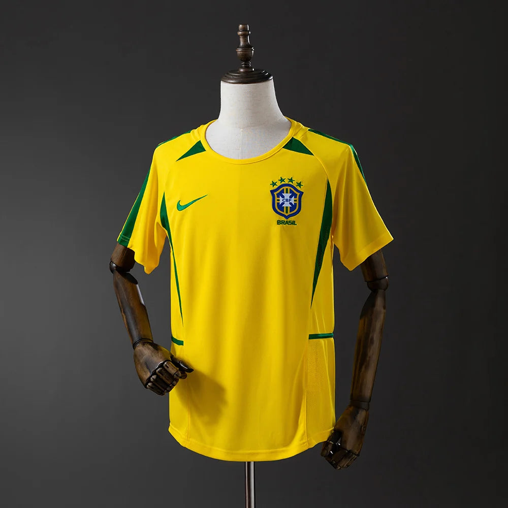 Brazil 2002 Home Adult's Jersey- Retro