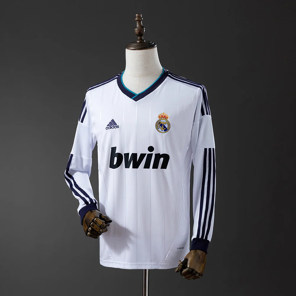 Real Madrid 12/13 Home Adult's Long Sleeve Jersey- Retro