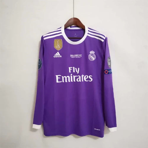 Real Madrid 16/17 Away UCL Final Adult's Long Sleeve Jersey- Retro