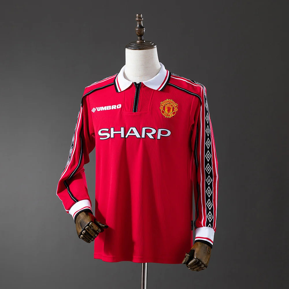Manchester United 98/99 Home Adult's Long Sleeve Jersey- Retro