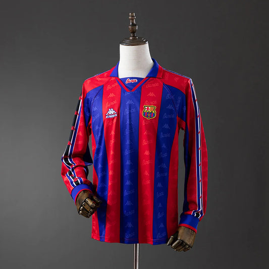 Barcelona 96/97 Home Adult's Long Sleeve Jersey- Retro