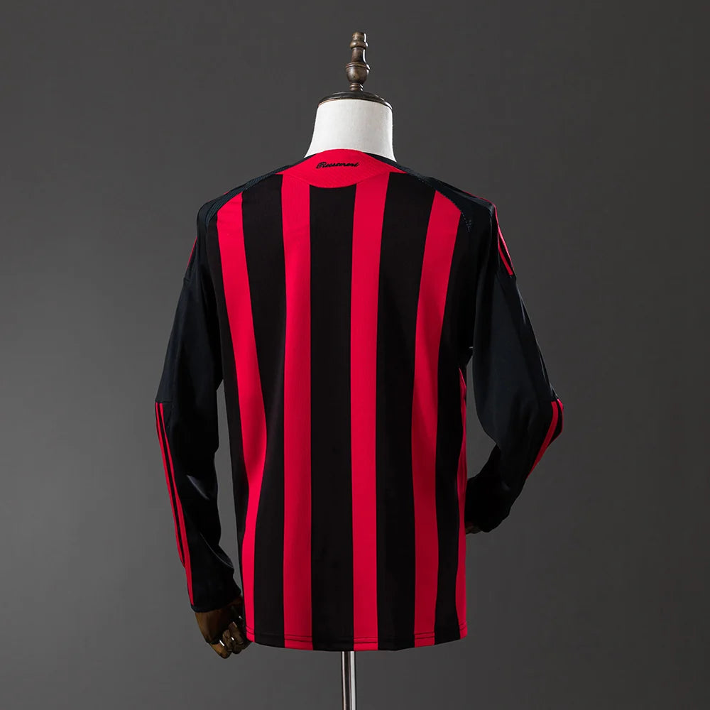 AC Milan 08/09 Home Adult's Long Sleeve Jersey- Retro