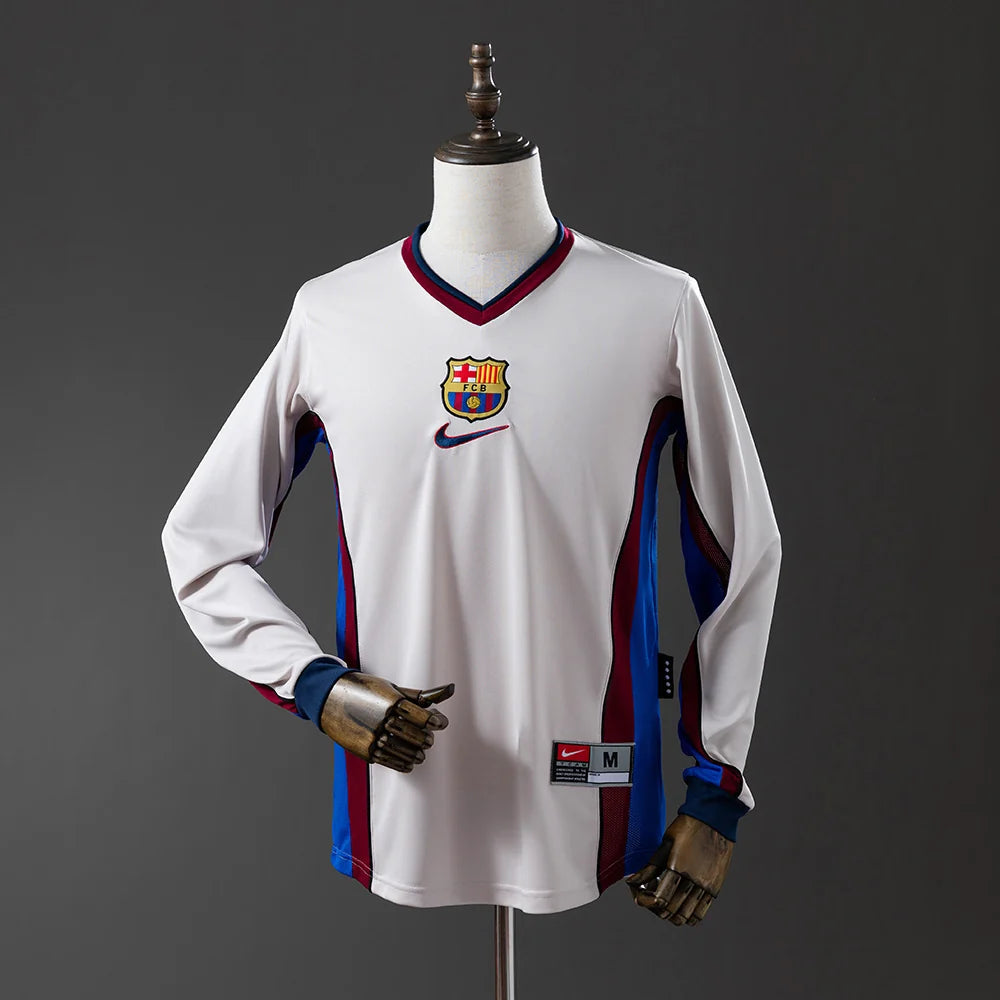 Barcelona 98/99 Away Adult's Long Sleeve Jersey- Retro