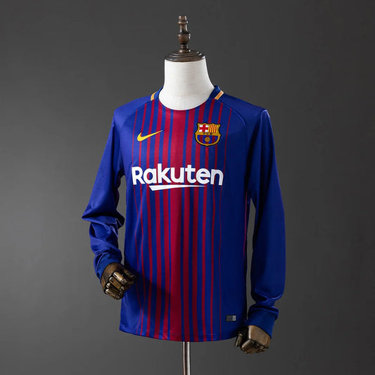 Barcelona 17/18 Home Adult's Long Sleeve Jersey- Retro