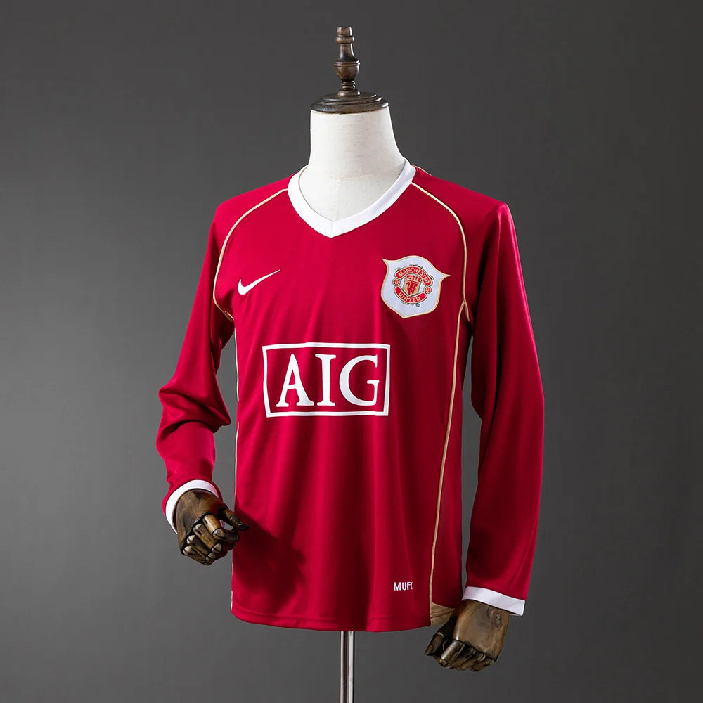 Manchester United 06/07 Home Adult's Long Sleeve Jersey- Retro